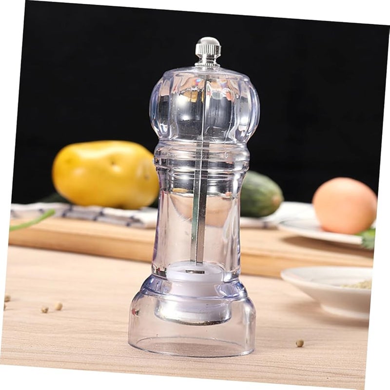2 Pcs Manual Spice Grinder Set For Pepper Salt Kitchen With Glass Bottle - Image 3